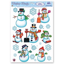 Beistle 12 x 17 Snowman/Snowflake Clings; 112/Pack