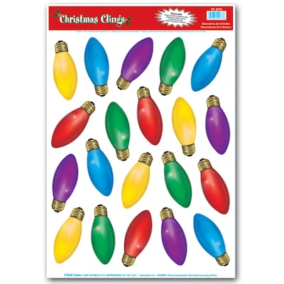 Beistle 12 x 17 Christmas Light Bulb Clings; 140/Pack