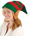 Beistle Felt Elf Hat With Ears, One Size, Red/Green