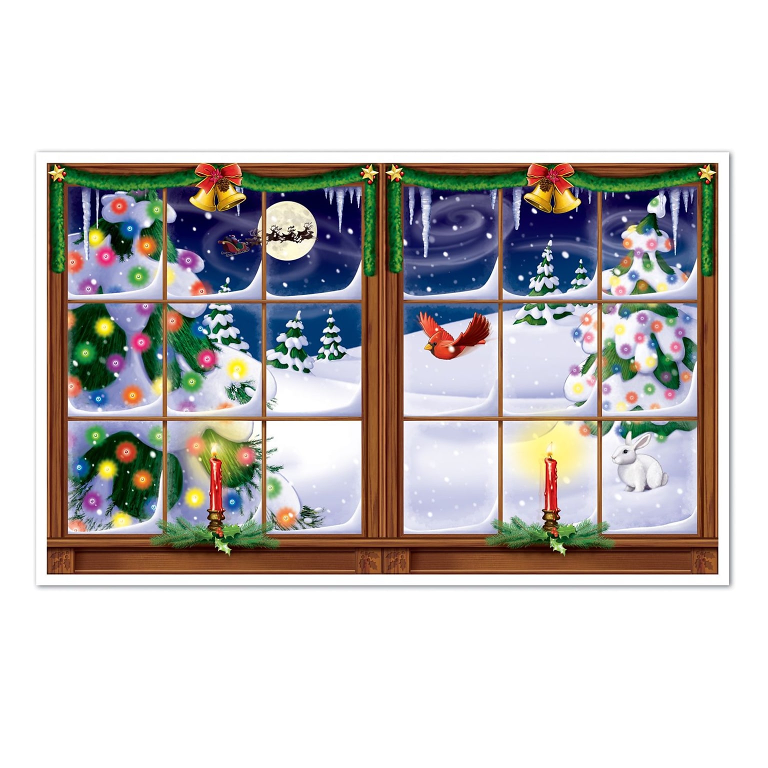 Beistle 3 2 x 5 2 Snowy Christmas Backdrop; 2/Pack