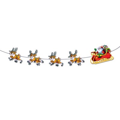 Beistle Santa and Sleigh Streamer; 8