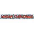 Beistle 8 x 5 Merry Christmas Fringe Banner; Silver, 4/Pack