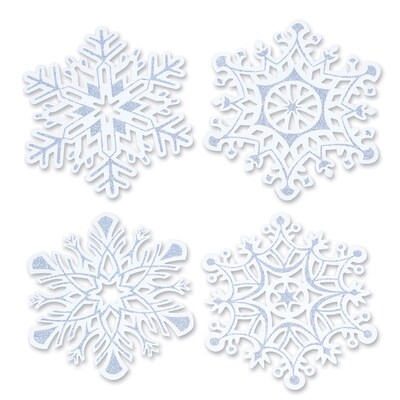 Beistle 14 Glittered Snowflake Cutouts; 8/Pack