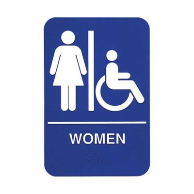 Update International S69B-1BL, Women Accessible Braille Sign