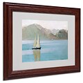 Trademark Fine Art Boat On Lake Geneva 1892 11 x 14 Wood Frame Art