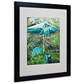 Trademark Fine Art Chair Umbrella Garden 16 x 20 Black Frame Art