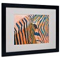 Trademark Fine Art Orange Zebra 16 x 20 Black Frame Art