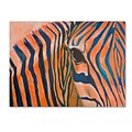 Trademark Fine Art Orange Zebra 14 x 19 Canvas Art