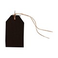 JAM Paper® Gift Tags with Twine String, 4 1/4 x 2 3/8, Black Kraft Recycled, 6/Pack (297523937)
