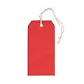 JAM Paper® Gift Tags with String, Medium, 2 3/8 x 4 3/4, Red, 100/pack (39197119B)