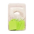 JAM Paper® Gift Tags with String, Mini, 1 3/4 x 1 1/10, Lime Green, 50/Pack (391919111)