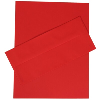 JAM Paper® #10 Business Stationery Set, 4.125 x 9.5, Red Recycled, 100/Pack (303024415)