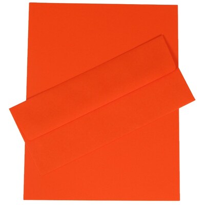 JAM Paper® #10 Business Stationery Set, 4.125 x 9.5, Orange Recycled, 100/Pack (303024418)