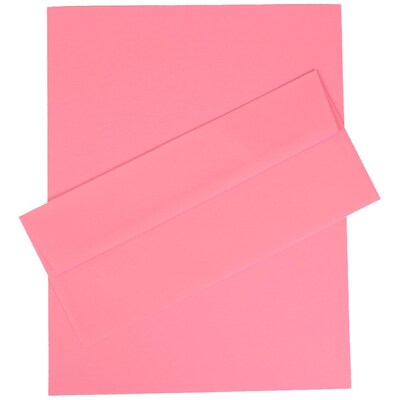 JAM Paper® #10 Business Stationery Set, 4.125 x 9.5, Ultra Pink, 100/Pack (303024422)