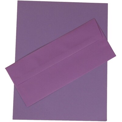 JAM Paper® #10 Business Stationery Set, 4.125 x 9.5, Violet Recycled, 100/Pack (303024423)