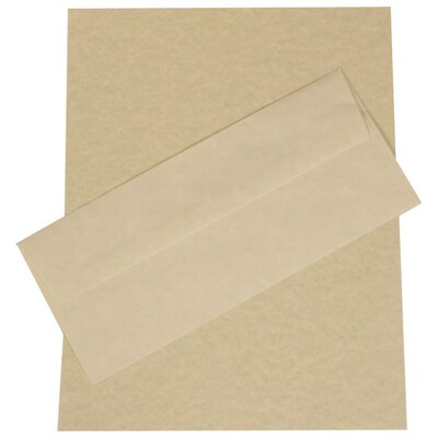 JAM Paper® #10 Business Stationery Set, 4.125 x 9.5, Parchment Green Recycled, 100/Pack (303024428)