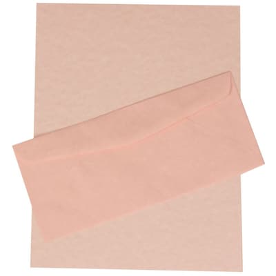 JAM Paper® #10 Business Stationery Set, 4.125 x 9.5, Parchment Pink Recycled, 100/Pack (303024430)