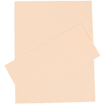 JAM Paper® #10 Business Stationery Set, 4.125 x 9.5, Strathmore Natural White Linen, 100/Pack (30302