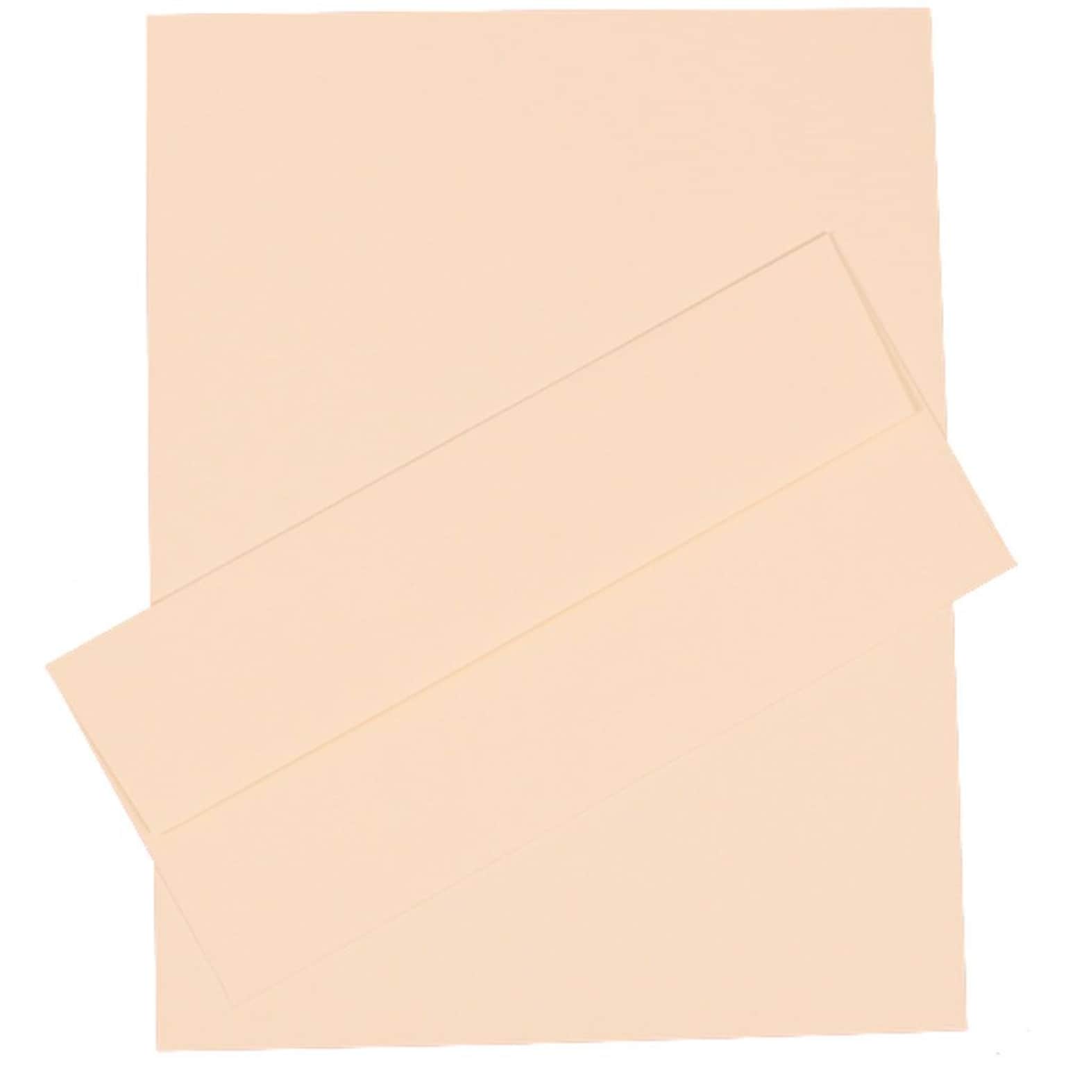 JAM Paper® #10 Business Stationery Set, 4.125 x 9.5, Strathmore Natural White Linen, 100/Pack (303024441)