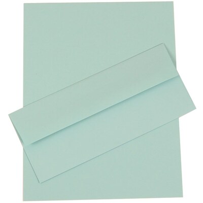 JAM Paper® #10 Business Stationery Set, 4.125 x 9.5, Aqua Blue, 50/Pack (303024444)
