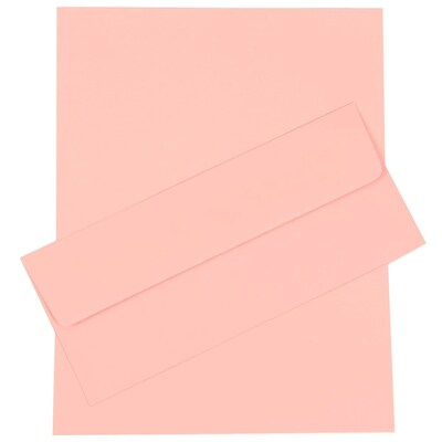 JAM Paper® #10 Business Stationery Set, 4.125 x 9.5, Baby Pink, 50/Pack (303024446)