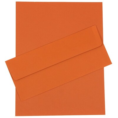 JAM Paper® #10 Business Stationery Set, 4.125 x 9.5, Dark Orange, 50/Pack (303024449)