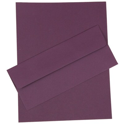 JAM Paper® #10 Business Stationery Set, 4.125 x 9.5, Dark Purple, 50/Pack (303024450)