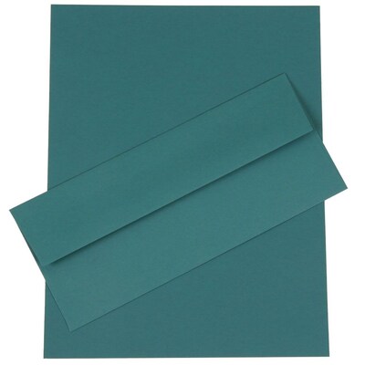 JAM Paper® #10 Business Stationery Set, 4.125 x 9.5, Teal, 50/Pack (303024454)