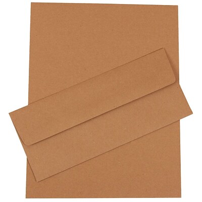 JAM Paper® #10 Business Stationery Set, 4.125 x 9.5, Brown Kraft Paper Bag, 50/Pack (303024455)