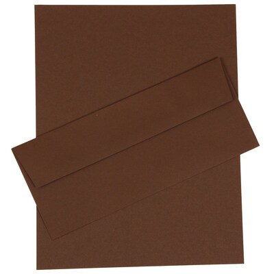JAM Paper® #10 Business Stationery Set, 4.125 x 9.5, Chocolate Brown Recycled, 50/Pack (303024457)