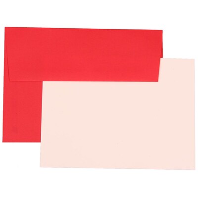 JAM Paper® Blank Greeting Cards Set, A7 Size, 5.25 x 7.25, Red Recycled, 25/Pack (304624524)