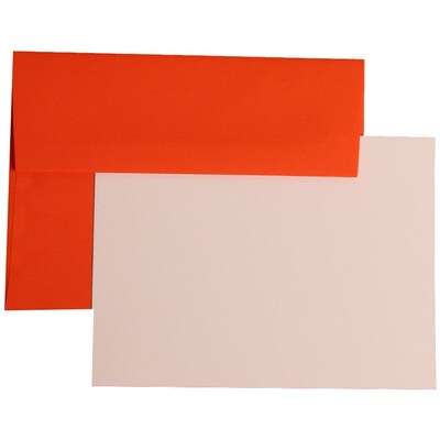 JAM Paper® Blank Greeting Cards Set, A7 Size, 5.25 x 7.25, Orange Recycled, 25/Pack (304624519)