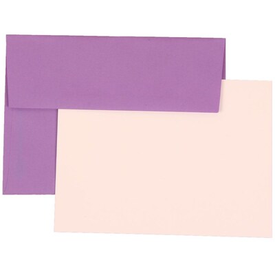JAM Paper® Blank Greeting Cards Set, A7 Size, 5.25 x 7.25, Violet Purple Recycled, 25/Pack (304624536)