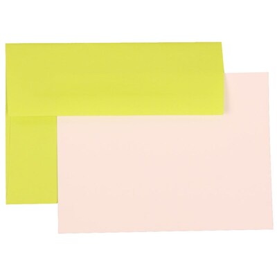 JAM Paper® Blank Greeting Cards Set, A6 Size, 4.75 x 6.5, Ultra Lime Green, 25/Pack (304624515)