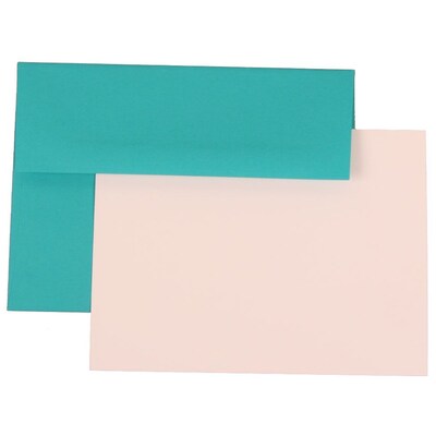 JAM Paper® Blank Greeting Cards Set, A6 Size, 4.75 x 6.5, Sea Blue Recycled, 25/Pack (304624527)