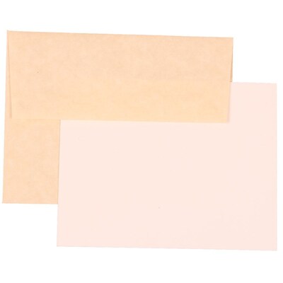 JAM Paper® Blank Greeting Cards Set, A2 Size, 4.375 x 5.75, Parchment Natural Recycled, 25/Pack (304624558)