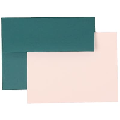 JAM Paper® Blank Greeting Cards Set, A2 Size, 4.375 x 5.75, Teal, 25/Pack (304624622)