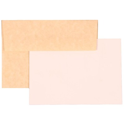 JAM Paper® Blank Greeting Cards Set, 4Bar A1 Size, 3.625 x 5.125, Parchment Brown Recycled, 25/Pack (304624549)