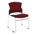 OFM Multi-Use Stack Chair with Fabric Seat and Back, Wine, Pack of 4, (310-F-4PK-803)
