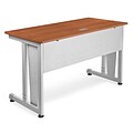OFM™ 24 x 48 Steel Modular Computer/Privacy Table; Cherry/Silver