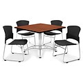 OFM™ 36 Square Multi-Purpose Cherry Table With 4 Chairs, Black