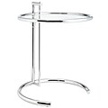 Modway Eileen Gray 21.5 - 28.5 x 21.5 x 24 Tempered Glass Side Table, Silver