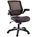 Modway Edge Leatherette Mid Back Office Chair, Brown (848387026493)