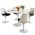 Modway Lippa 5 Piece Fiberglass Dining Set With 4 Side Chairs and One 48 Dining Table; Black