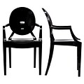 Modway Casper 36H Polycarbonate Dining Armchair, Black, 2/Set