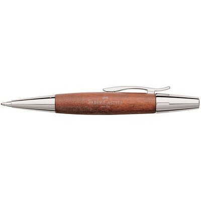 Faber-Castell E-Motion Ballpoint Pen, Pearwood/Chrome Brown