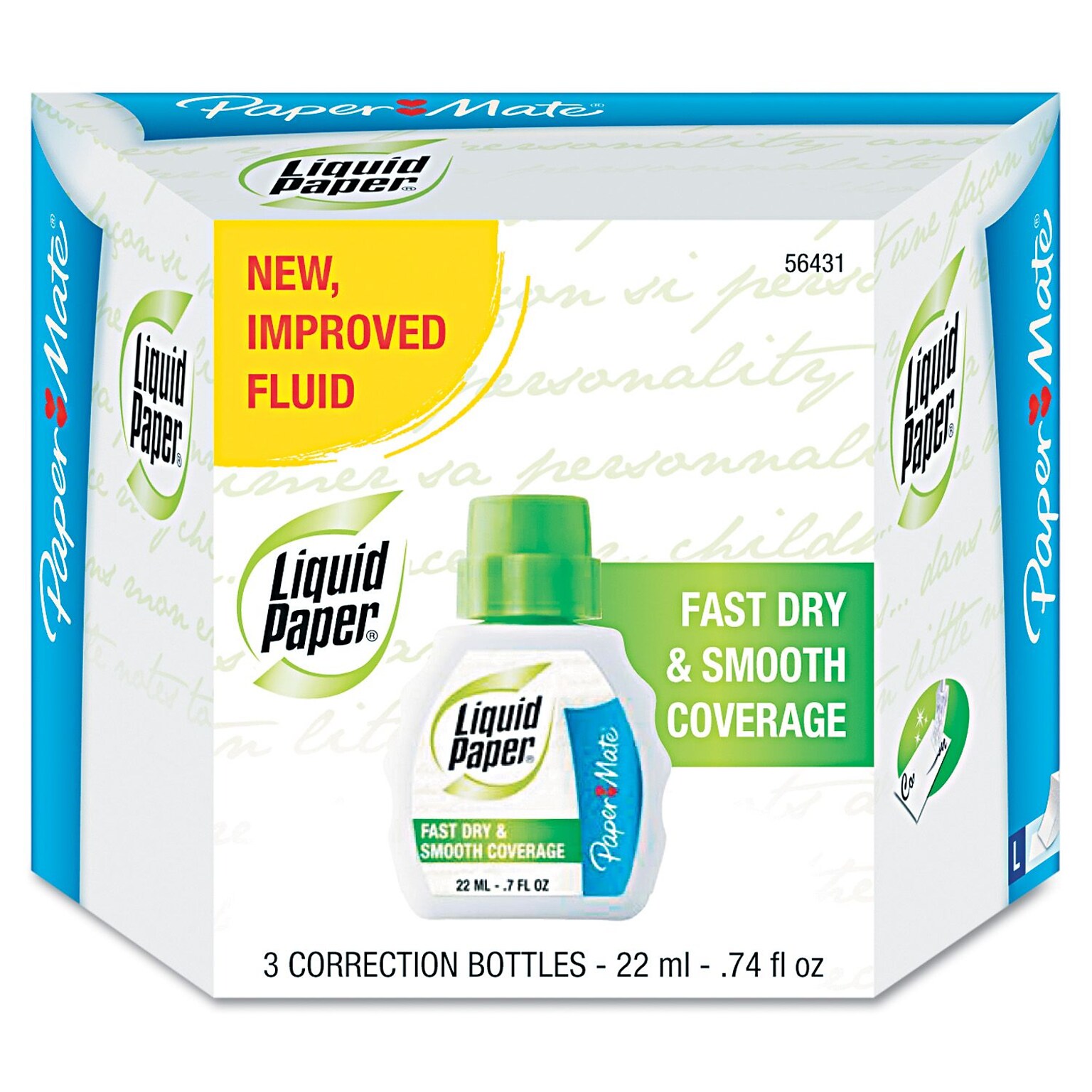 Paper Mate® Liquid Paper® Fast Dry Correction Fluid; 22 ml, White, 3/Pack (564-31)