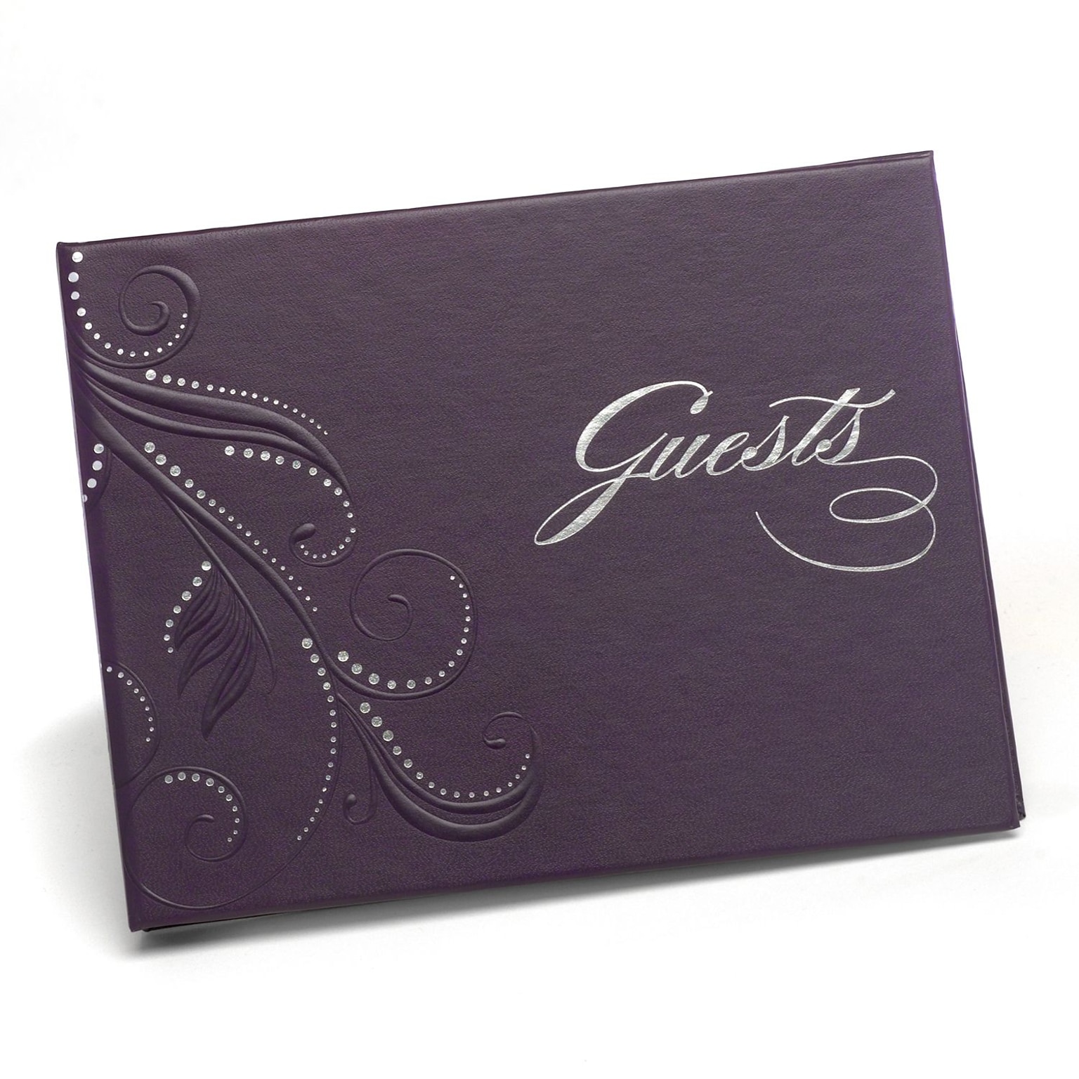 HBH™ Guest Book, Purple Swirl Dots