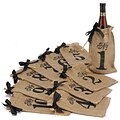 HBH™ 1-10 Burlap Table Number Wine Bags, Brown