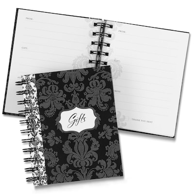 HBH™ Damask Gift Record Book, Black and White